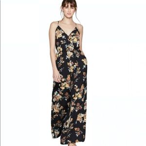 Women's Sleeveless Deep V Neck Wrap Jumpsuit